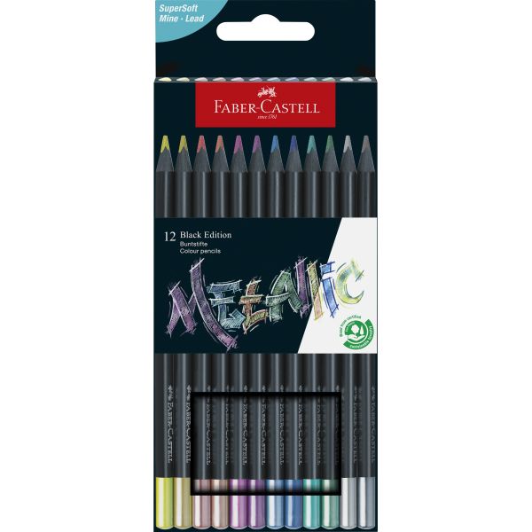 12 Metallic Black Edition Pencils