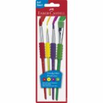 brush with soft touch grip area, 4 sizes on blister card