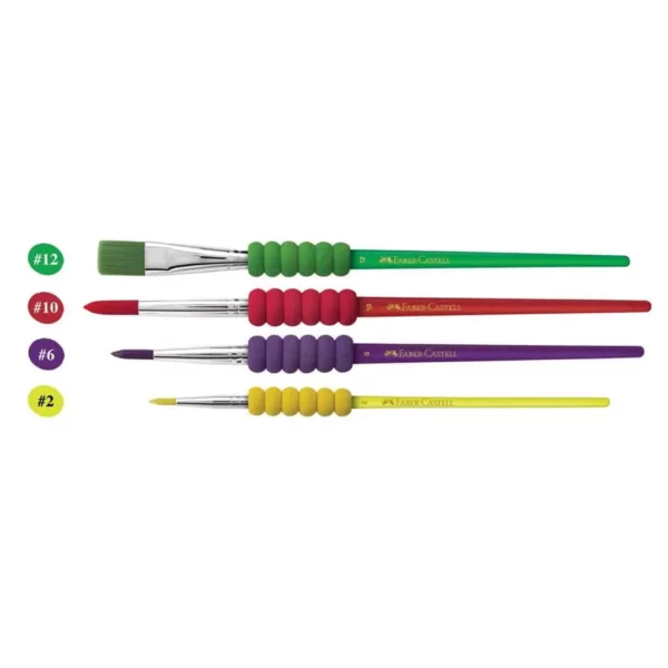 brush with soft touch grip area, 4 sizes on blister card