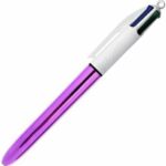 bic 4 colour shine purple pen