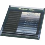 pitt artist pen brush india ink pen set of 12, grey tones