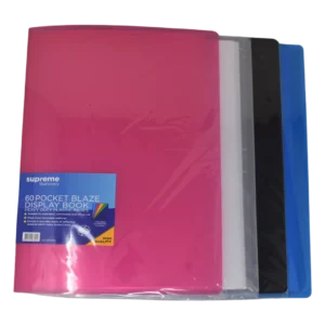 60 pocket blaze display book assorted colours