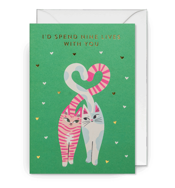 I’d Spend Nine Lives with You Cats Greeting Card