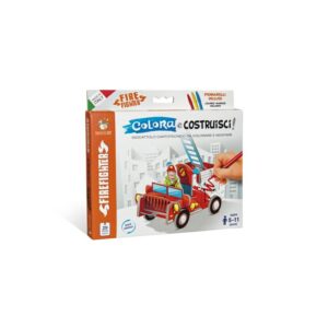 colour & create fire truck cardboard model