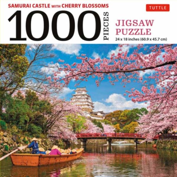 Samurai Castle & Cherry Blossoms- 1000 Piece Jigsaw Puzzle : Cherry Blossoms at Himeji Castle (Finished Size 24 in X 18 in)