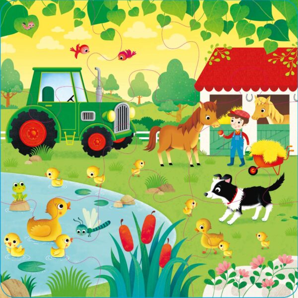 book and 3 jigsaws: on the farm