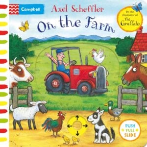 on the farm : a push, pull, slide book