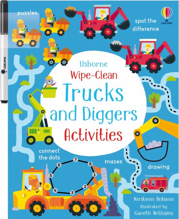wipe clean trucks and diggers activities