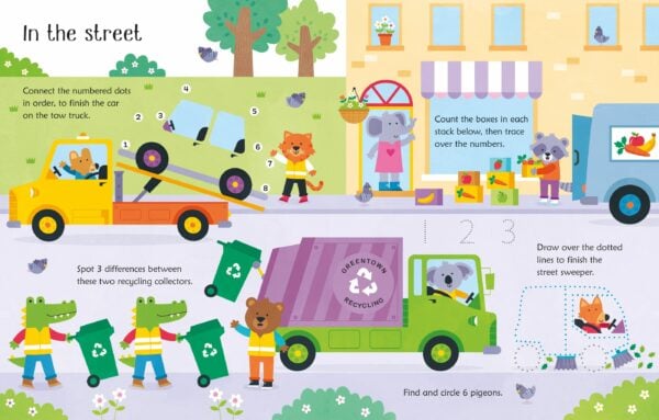wipe clean trucks and diggers activities
