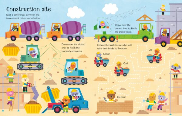 wipe clean trucks and diggers activities