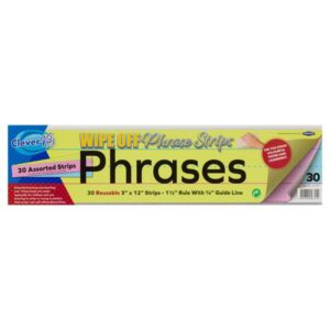 30 Wipe-Off Phrase Strips 3"X12" - Coloured