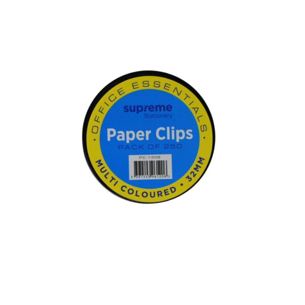 Paper Clips Pack of 250 Multicoloured 32mm
