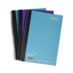 a4 side spiral 250 page pad (assorted colours)