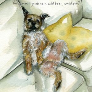 Border Terrier Greeting Card | Cold Beer