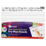 pack of 10 228x305mm dry wipe boards ruled