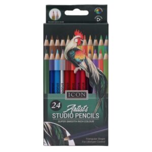 Icon Pkt.24 Artists Studio Triangular Colouring Pencils