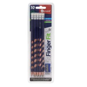 Ormond Pkt.10 Finger Fit Triangular HB Rubber Tipped Pencils