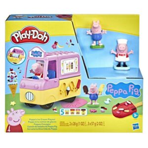 Play-Doh Peppa's Ice Cream Playset with Ice Cream Truck, Peppa and George Figures, and 5 Cans