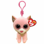 fiona the pink cat keyring / clip (12cm)